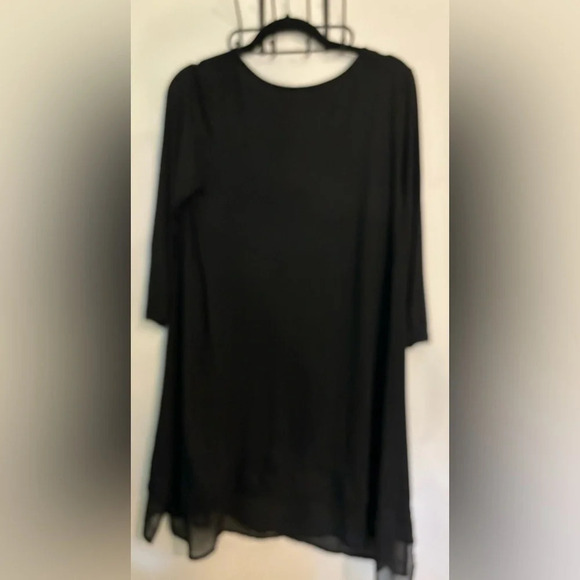 NWT monoreno Womens 3/4 Sleeve 95/5 Rayon/Spandex Flowy Mini‎ Dress Chiffon Trim - Picture 5 of 6